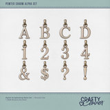 Pewter Charm Alpha Set