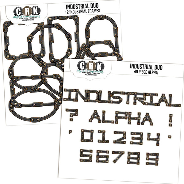Industrial Duo Digital Art - Digital Scrapbooking Kits