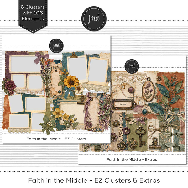 Faith in the Middle - EZ Clusters & Extras Digital Art - Digital Scrapbooking Kits