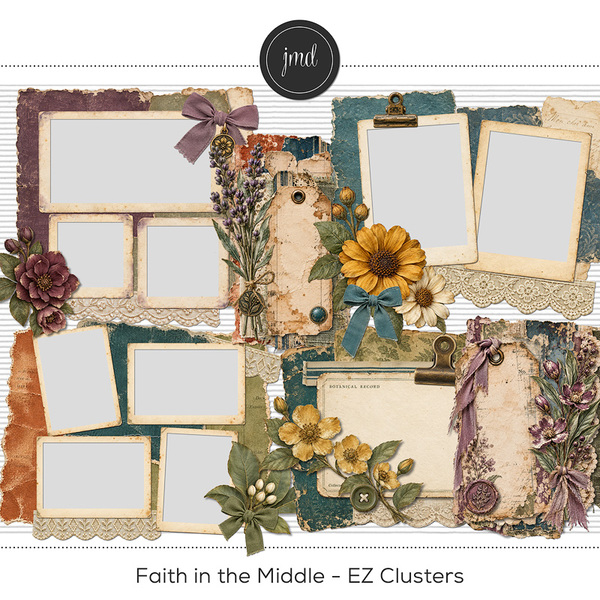 Faith in the Middle - EZ Clusters Digital Art - Digital Scrapbooking Kits