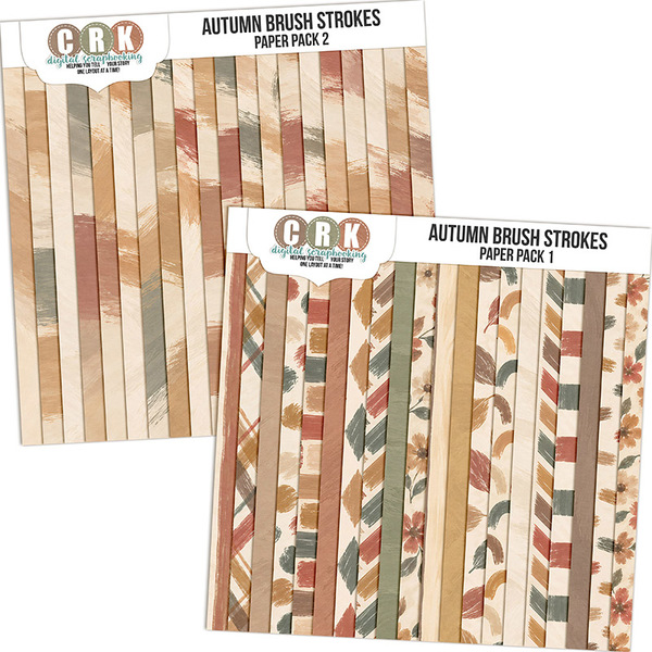 Autumn Brush Strokes Digital Art - Digital Scrapbooking Kits
