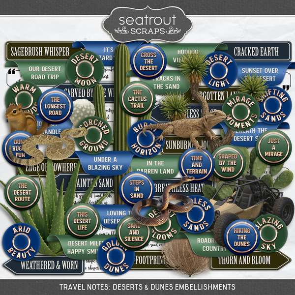 Travel Notes - Deserts & Dunes Digital Art - Digital Scrapbooking Kits