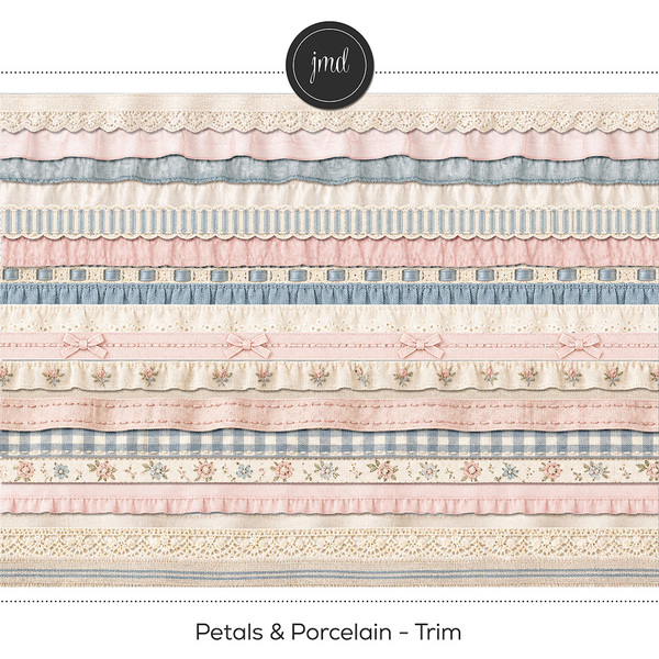 Petals & Porcelain - Trim Digital Art - Digital Scrapbooking Kits