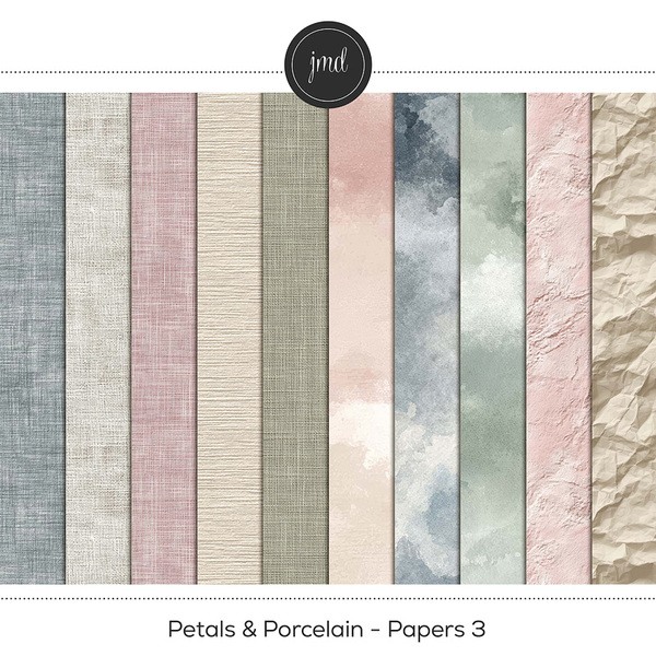 Petals & Porcelain - Papers 3 Digital Art - Digital Scrapbooking Kits