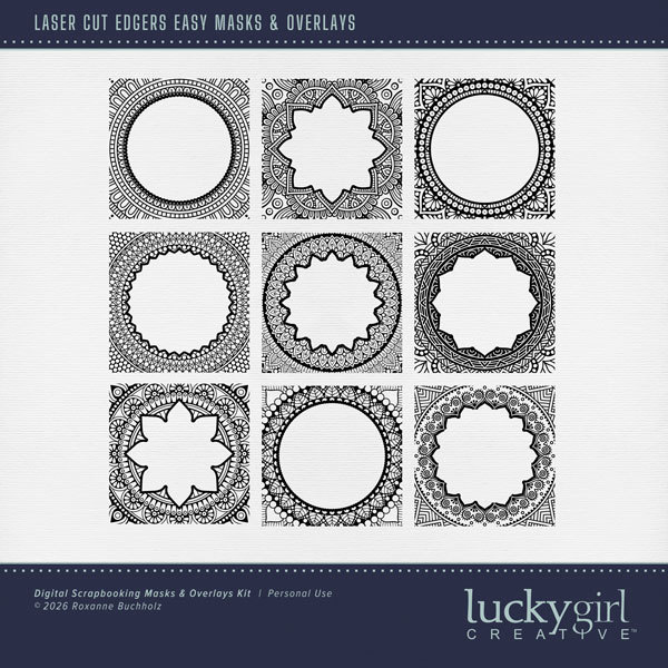 Laser Cut Edgers Easy Masks & Overlays Digital Art - Digital Scrapbooking Kits