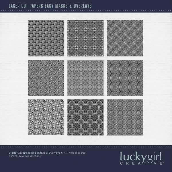 Laser Cut Papers Easy Masks & Overlays Digital Art - Digital Scrapbooking Kits