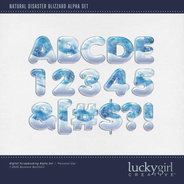Natural Disaster Blizzard Alpha Set Digital Art - Digital Scrapbooking Kits