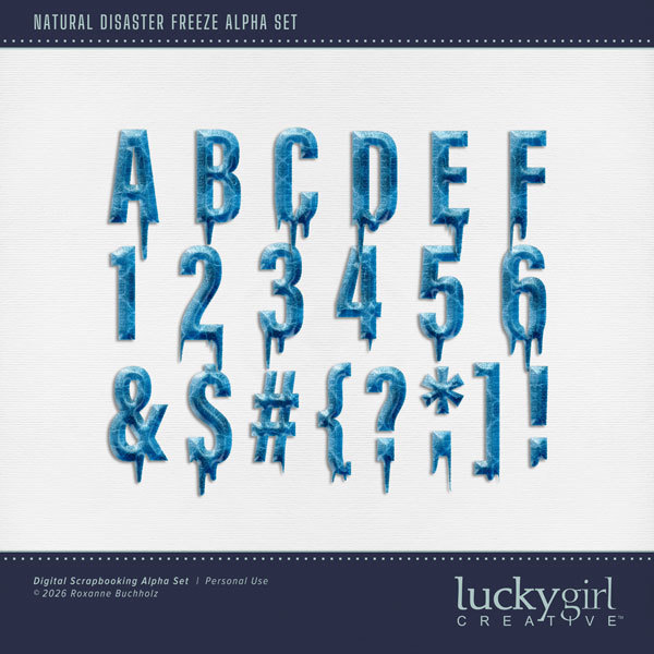 Natural Disaster Freeze Alpha Set Digital Art - Digital Scrapbooking Kits