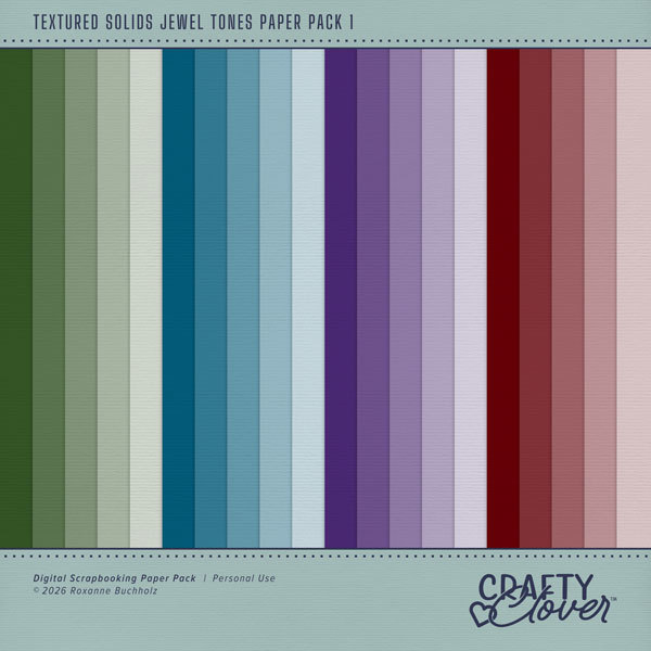 Textured Solids Jewel Tones Paper Pack 1 Digital Art - Digital Scrapbooking Kits