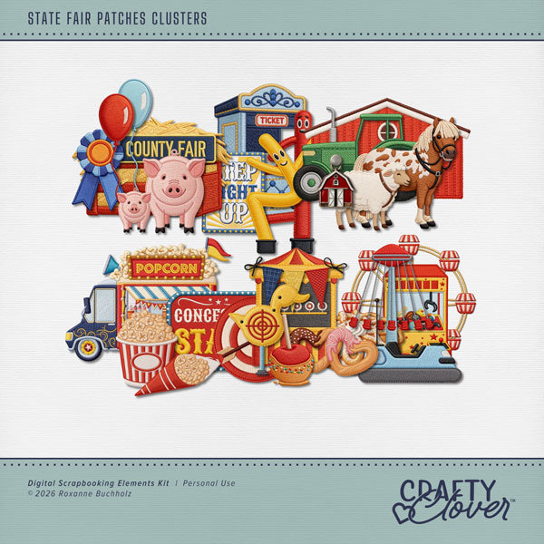 State Fair Patches Clusters Digital Art - Digital Scrapbooking Kits