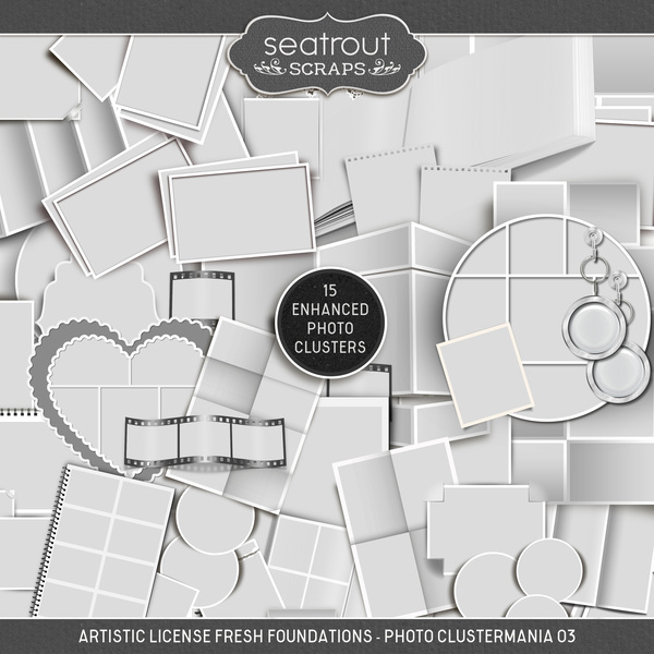 Artistic License Fresh Foundations - Photo ClusterMania 03 Digital Art - Digital Scrapbooking Kits