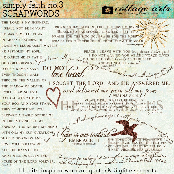 Simply Faith 3 Scrap.Words Digital Art - Digital Scrapbooking Kits