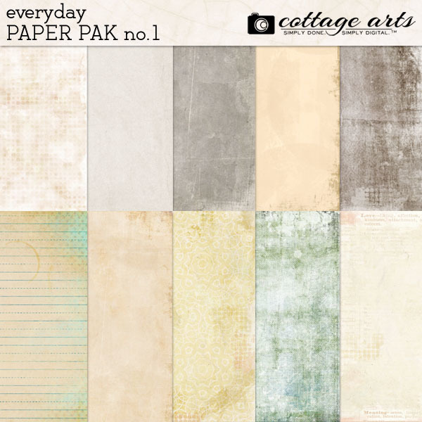 Everyday 1 Paper Pak Digital Art - Digital Scrapbooking Kits