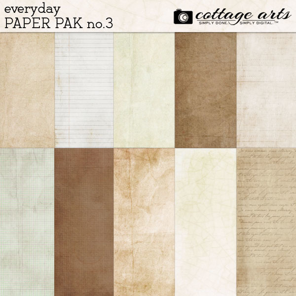 Everyday 3 Paper Pak Digital Art - Digital Scrapbooking Kits