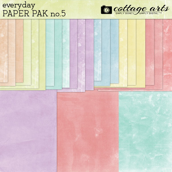 Everyday 5 Paper Pak Digital Art - Digital Scrapbooking Kits