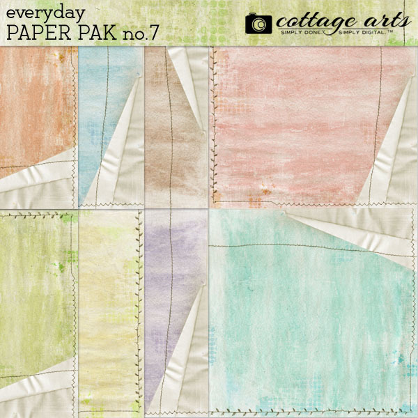Everyday 7 Paper Pak Digital Art - Digital Scrapbooking Kits