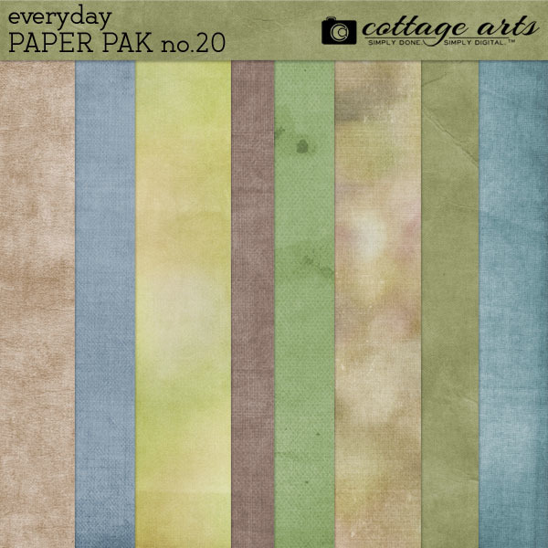 Everyday 20 Paper Pak Digital Art - Digital Scrapbooking Kits