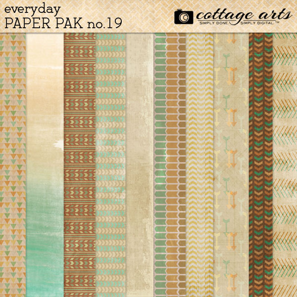 Everyday 19 Paper Pak Digital Art - Digital Scrapbooking Kits