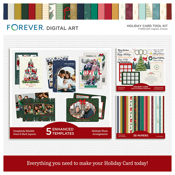 Holiday Card Tool Kit Digital Art - Digital Scrapbooking Kits