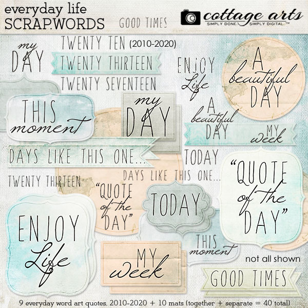 Everyday Life Scrap.words Digital Art - Digital Scrapbooking Kits