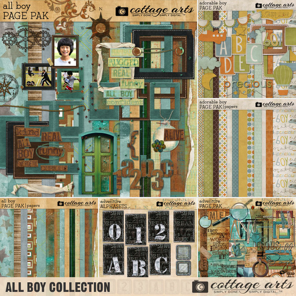 All Boy Collection Digital Art - Digital Scrapbooking Kits