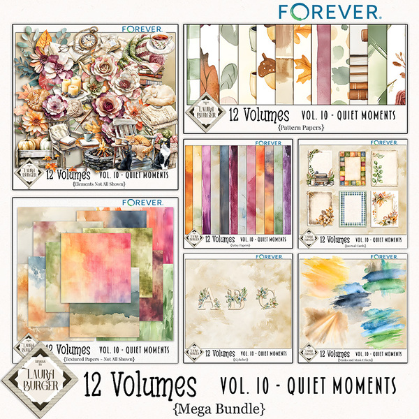 12 Volumes - Vol 10. Quiet Moments Digital Art - Digital Scrapbooking Kits