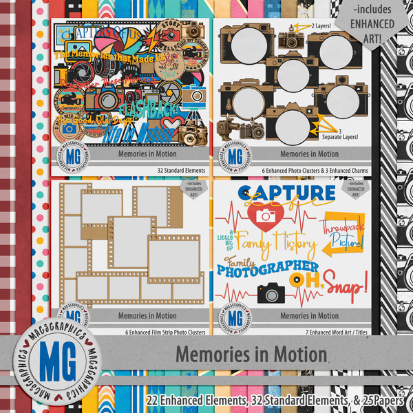 Memories in Motion Bundle Digital Art - Digital Scrapbooking Kits