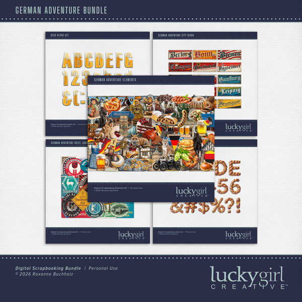 German Adventure Bundle Digital Art - Digital Scrapbooking Kits