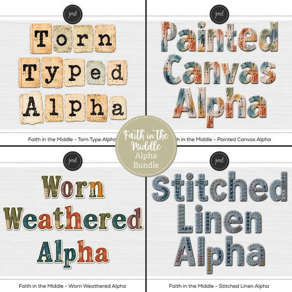 Faith in the Middle Alpha Bundle Digital Art - Digital Scrapbooking Kits