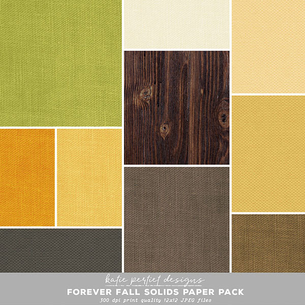 Forever Fall Solids Paper Pack Digital Art - Digital Scrapbooking Kits
