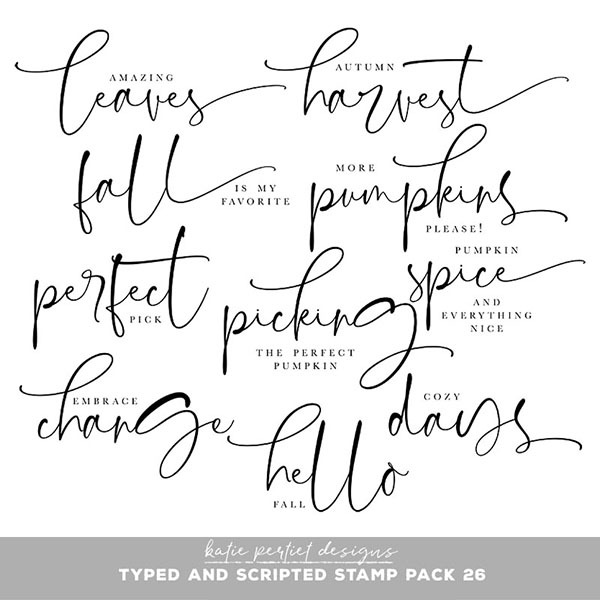 Typed and Scripted Stamp Pack 26 Digital Art - Digital Scrapbooking Kits