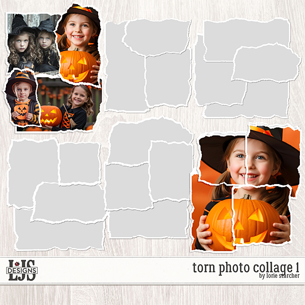 Torn Photo Collage 2 Digital Art - Digital Scrapbooking Kits