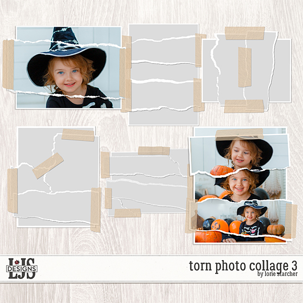 Torn Photo Collage 3 Digital Art - Digital Scrapbooking Kits