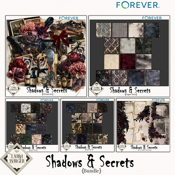 Shadows & Secrets Bundle Digital Art - Digital Scrapbooking Kits