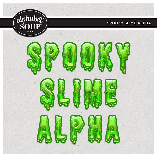 Spooky Slime Alpha Digital Art - Digital Scrapbooking Kits