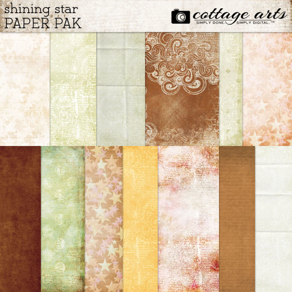 Shining Star Paper Pak Digital Art - Digital Scrapbooking Kits
