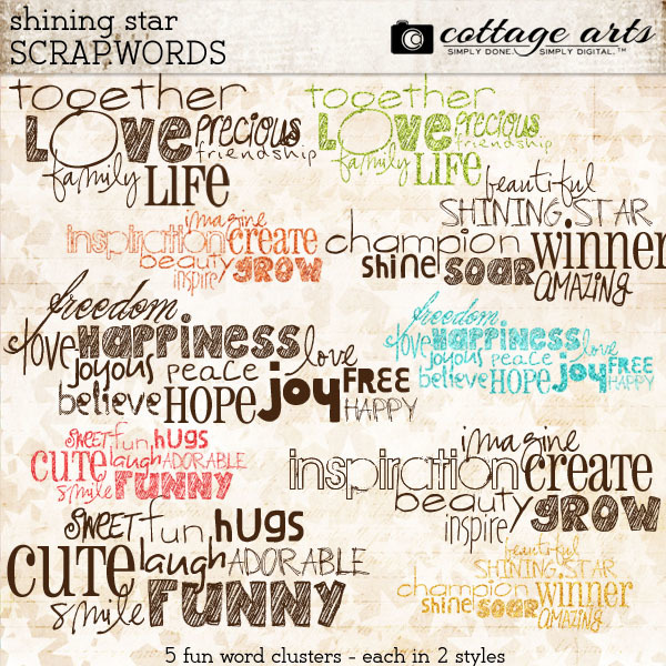 Shining Star Scrap.words Digital Art - Digital Scrapbooking Kits