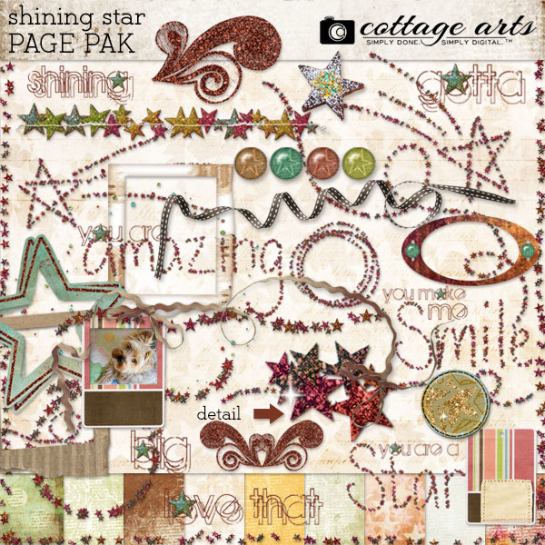 Shining Star Page Pak Digital Art - Digital Scrapbooking Kits