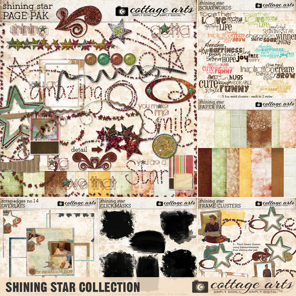 Shining Star Collection Digital Art - Digital Scrapbooking Kits