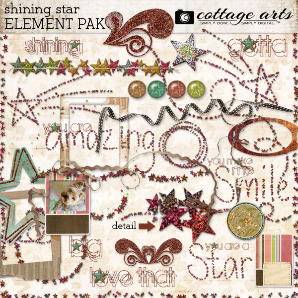 Shining Star Element Pak Digital Art - Digital Scrapbooking Kits