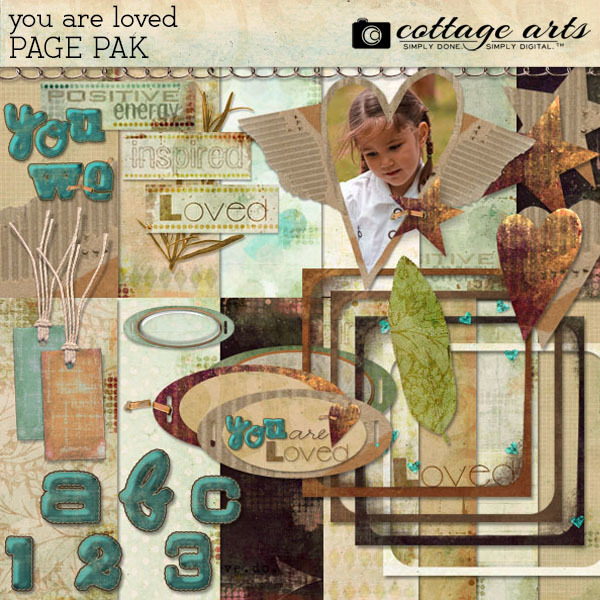 You Are Loved Page Pak Digital Art - Digital Scrapbooking Kits
