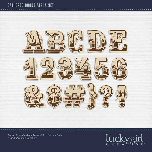 Gathered Goods Alpha Set Digital Art - Digital Scrapbooking Kits