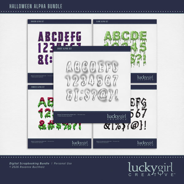 Halloween Alpha Bundle Digital Art - Digital Scrapbooking Kits