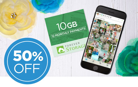 50% OFF 10GB FOREVER Storage payment plans! 50% OFF 10GB FOREVER Storage payment plans!