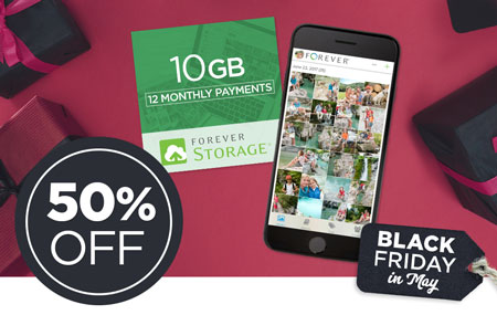 Save 50% on 10GB FOREVER Storage® payment plans! Save 50% on 10GB FOREVER Storage® payment plans!