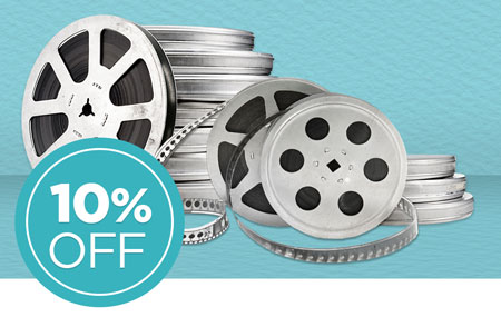 Return your media conversion box to save 10% on all film reels, 8mm, Super8, and 16mm conversion! Return your media conversion box to save 10% on all film reels, 8mm, Super8, and 16mm conversion!