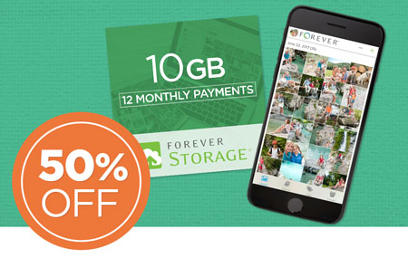 Save 50% on 10GB FOREVER Storage® payment plans! Great for New Clients! Save 50% on 10GB FOREVER Storage® payment plans! Great for New Clients!