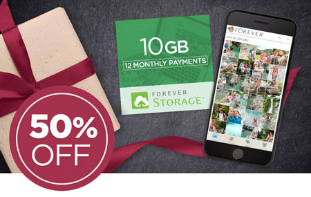 Save 50% on 10GB FOREVER Storage® payment plans! Save 50% on 10GB FOREVER Storage® payment plans!