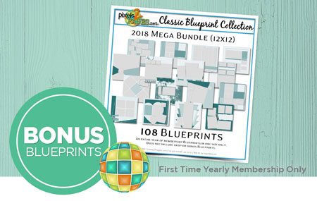 Join pixels2Pages™ with a First Time Yearly Membership and get your choice of one Blueprint Mega Bundle (a $70 value)! Join pixels2Pages™ with a First Time Yearly Membership and get your choice of one Blueprint Mega Bundle (a $70 value)!