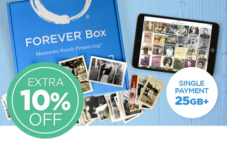 Save an EXTRA 10% on a 25GB+ FOREVER permanent cloud storage single payment with your purchase of a FOREVER Box! Save an EXTRA 10% on a 25GB+ FOREVER permanent cloud storage single payment with your purchase of a FOREVER Box!